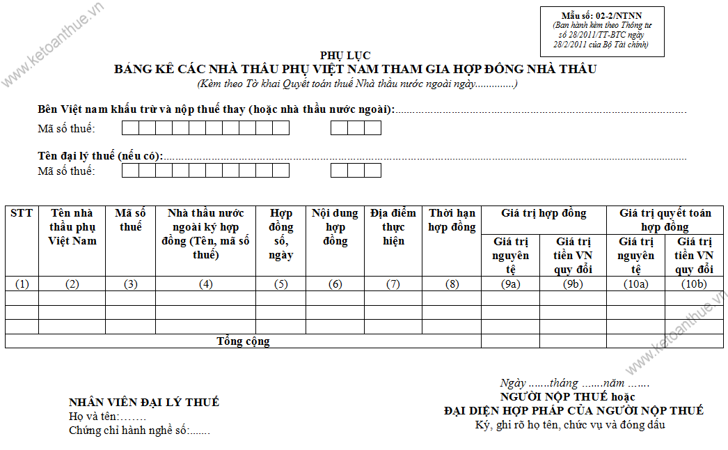 mẫu số 02-2/NTNN