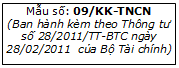 Mẫu số 09/KK-TNCN